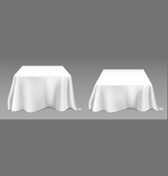 Realistic White Tablecloth On Tables