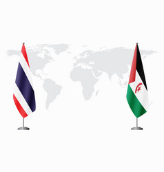 Thailand And Western Sahara Flags For Official