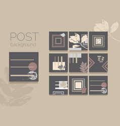 Set Of Nine Social Media Post Templates Leaf