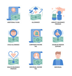 Individual Income Tax Icon Set