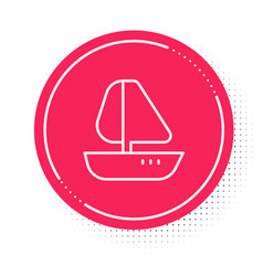 White Line Yacht Sailboat Or Sailing Ship Icon