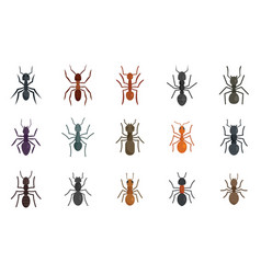 Ant Icons Set Flat Style