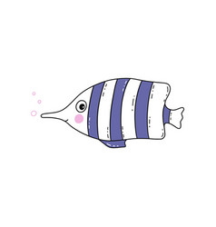 Beautiful Cute Striped Fish Undersea World