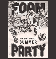 Foam Party Vintage Flyer Monochrome