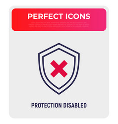 Security Disabled Thin Line Icon Shield With