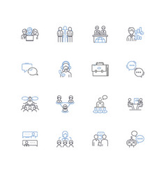 Blog Followers Line Icons Collection Readers