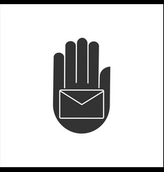 Hand With Mail Glyph Icon