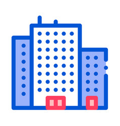 Tenement House Skyscraper Thin Line Icon