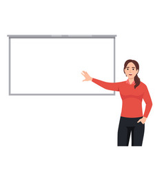 Business Woman Explaining On The Whiteboard