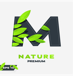 Alphabet M Nature Leaves Logo