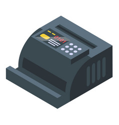 Cash Count Machine Icon Isometric Money