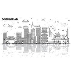 Outline Dongguan China City Skyline With Modern