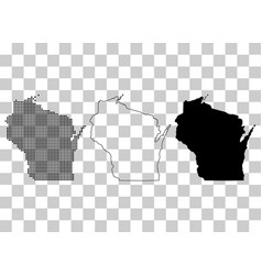 Set Of Wisconsin Map Shape United States