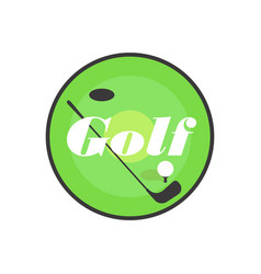 Golf Banner With Club Ball And Hole On Green