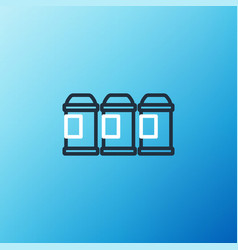 Line Paint Spray Can Icon Isolated On Blue