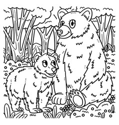 Mother Bear And Baby Bear Coloring Page For Kids