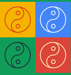 Pop Art Line Yin Yang Symbol Of Harmony