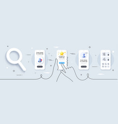 Reject Access Passport And Thermometer Line Icons