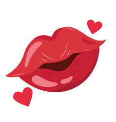 Woman Mouth With Hearts