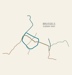 Brussels City Subway Map Colored