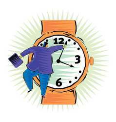 Clip Art Of Businessman Checking The Time On His