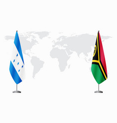 Honduras And Vanuatu Flags For Official Meeting