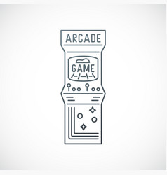 Retro Video Game Emblem Arcade Machine Line Icon