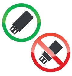 Usb Stick Permission Signs Set