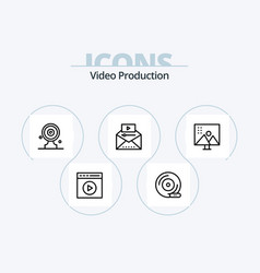 Video Production Line Icon Pack 5 Icon Design