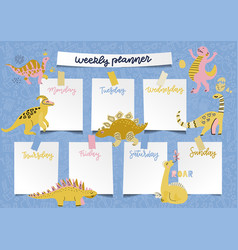 Horizontal timetable for elementary school weekly Vector Image