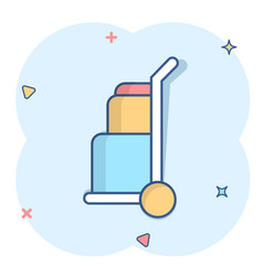 Cargo Trolley Icon In Comic Style Delivery Box