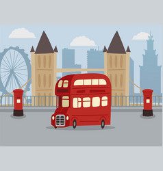 Discover London On Double Decker Red Bus Banner