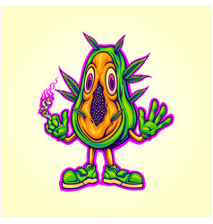 Funny Papaya Fruit Smoke Cannabis Joint