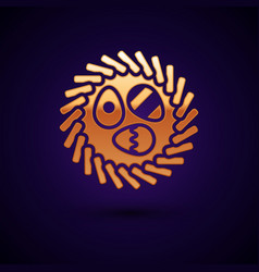 Gold Easter Egg In A Wicker Nest Icon Isolated