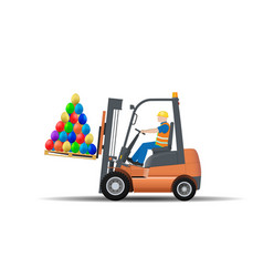 Happy Easter A Forklift Driver Is Carrying A Tray