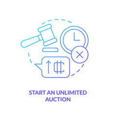 Start An Unlimited Auction Blue Gradient Concept