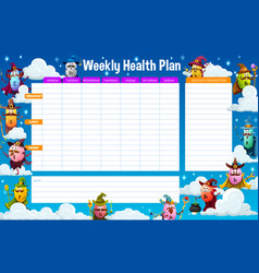 Weekly Medication Plan Cartoon Vitamin Wizard