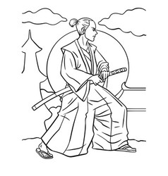 Samurai Coloring Page For Kids