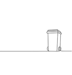 Trash Can One Line Continuous Drawing Recycle Bin