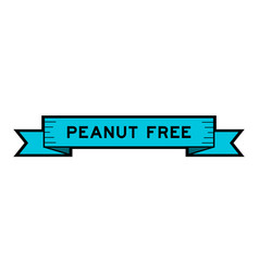 Ribbon Label Banner With Word Peanut Free In Blue