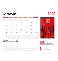 Calendar 2021 Design January 2021 Template