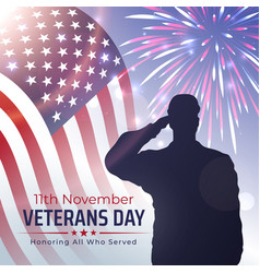 Happy Veterans Day Banner Greeting Card 11 Novembe