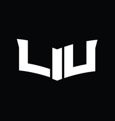 Lu Logo Monogram With Shield Slice Shape Design