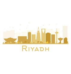 Riyadh City Skyline Golden Silhouette