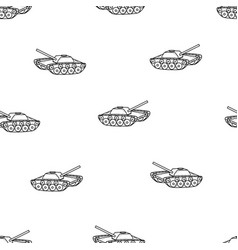 Seamless Pattern Tank With Cannon Doodle Icon