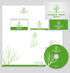 Corporate Identity Mockup Template With Tree Logo