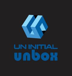 Initial Un Logo Box 3d Logo