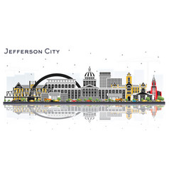 Jefferson City Missouri Skyline With Color