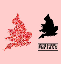 Map England - Mosaic With Covid19 Virus Biohazard