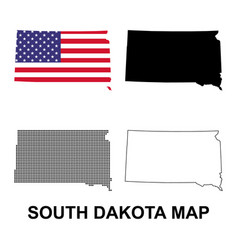 Set Of South Dakota Map Shape United States